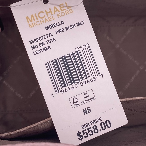 Michael Kors MK Mirella Medium Pebbled Leather Tote Bag - Picture 11 of 12